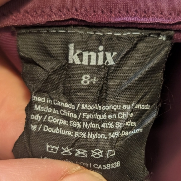 Knix Wireless Deep Purple Sports Bra Adjustable Zip Up - Picture 5 of 5